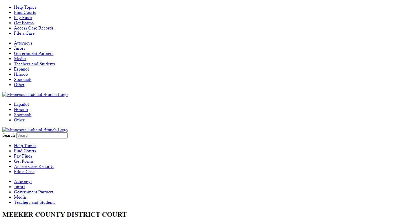Minnesota Judicial Branch - Meeker County District Court